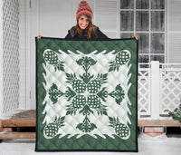 Hawaiian Pineapple Pattern Premium Quilt - Green - Argu Style - Polynesian Pride