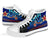 Cook Islands Custom Personalised High Top Shoes Blue - Vintage Tribal Mountain - Polynesian Pride