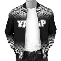Yap Men's Bomber Jacket - Fog Black Style - Polynesian Pride