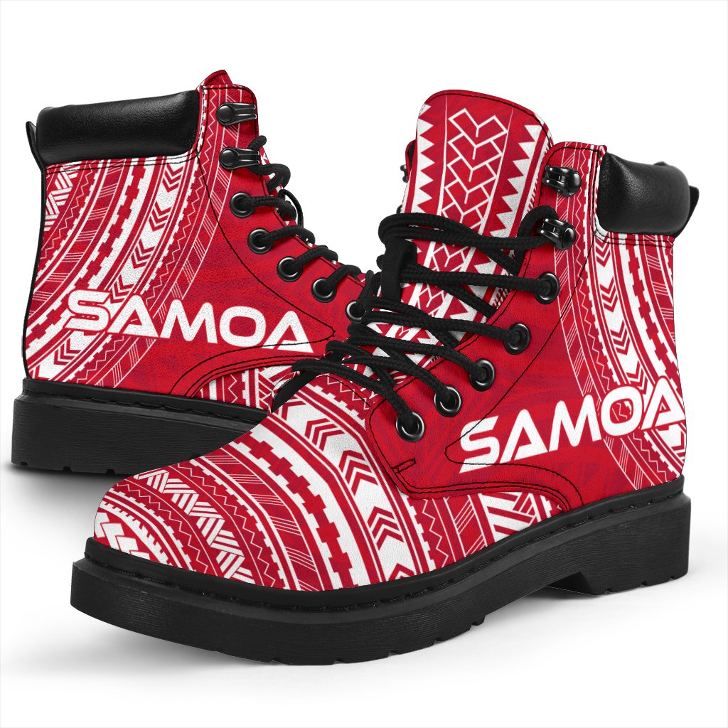 Samoa Leather Boots - Polynesian Flag Chief Version - Polynesian Pride
