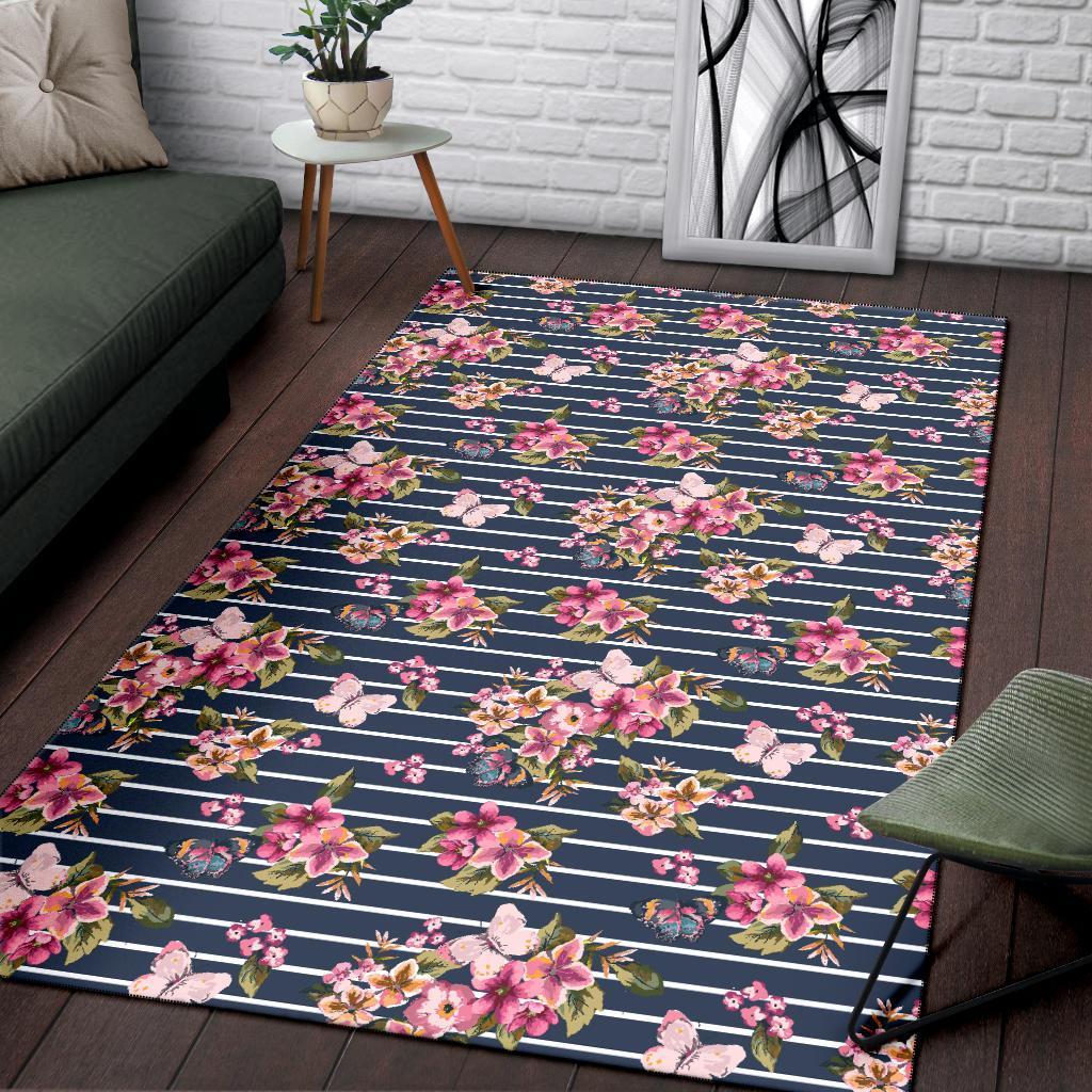 Tropical Butterfly Pink Rug - Polynesian Pride