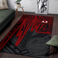 American Samoa Area Rug - Seal With Polynesian Pattern Heartbeat Style (Red) - Polynesian Pride