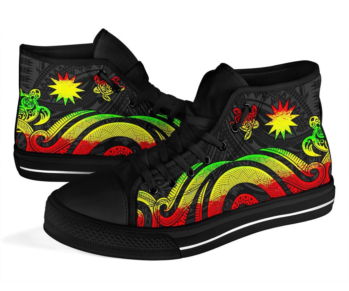 Nauru High Top Canvas Shoes - Reggae Tentacle Turtle - Polynesian Pride