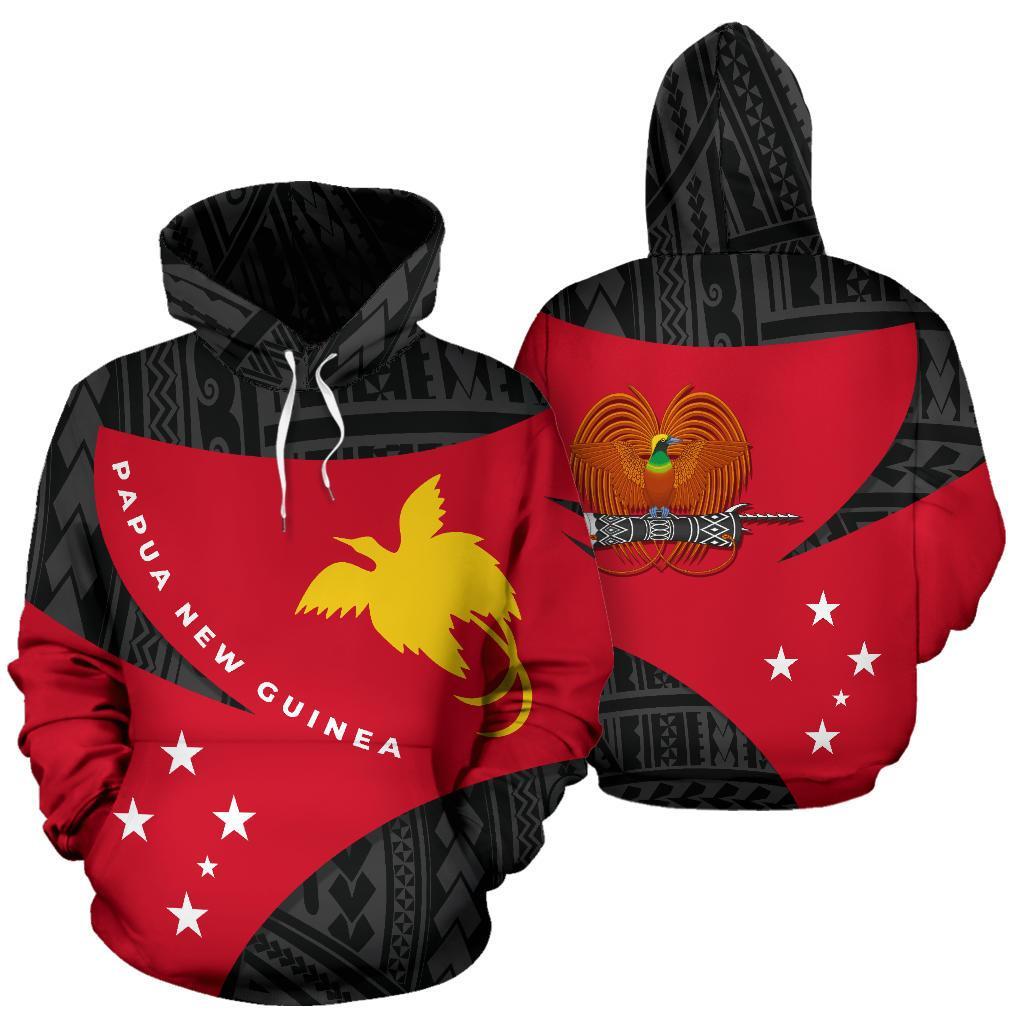 Papua New Guinea Hoodie Papua New Guinea Flag Coat of Arms Endless Tattoo Unisex Red - Polynesian Pride