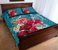 Hawaii Turtle Hibiscus Plumeria Blue Polynesian - Quilt Bed Set AH - Polynesian Pride