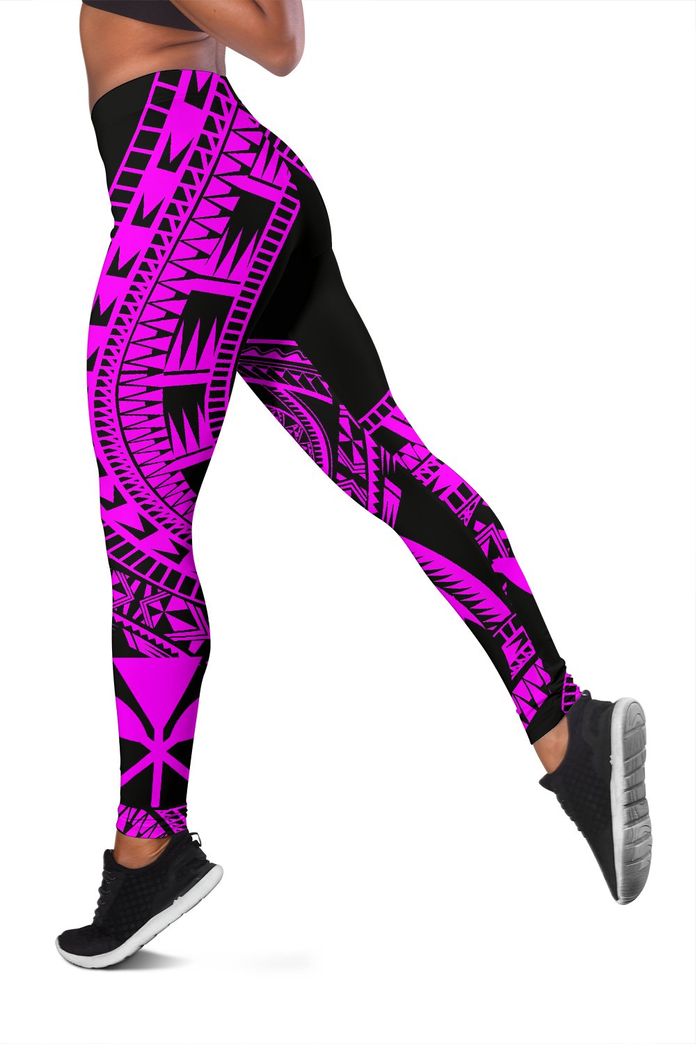 Hawaii Women Leggings Polynesian Pattern Pink - Polynesian Pride