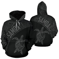 Samoa Hoodie Samoa Turtle Mermaid Polynesian Tattoo Gray Version Unisex Black - Polynesian Pride
