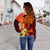 American Samoa Women's Off Shoulder Sweater - Tribal Tuna Fish - Polynesian Pride