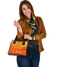 Sun In Leo Zodiac Shoulder Handbag Polynesian Tattoo Simple - Orange - Polynesian Pride