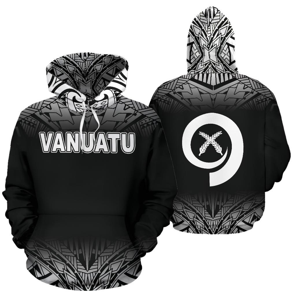Vanuatu Polynesian Hoodie Black Fog Unisex Black - Polynesian Pride