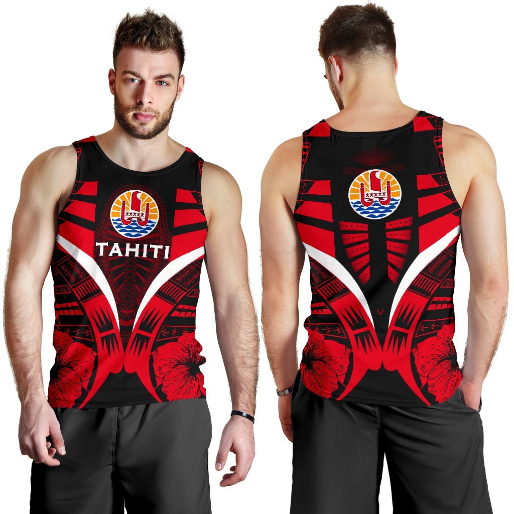 Tahiti Tattoo Men Tank Top Hibiscus K9 - Polynesian Pride