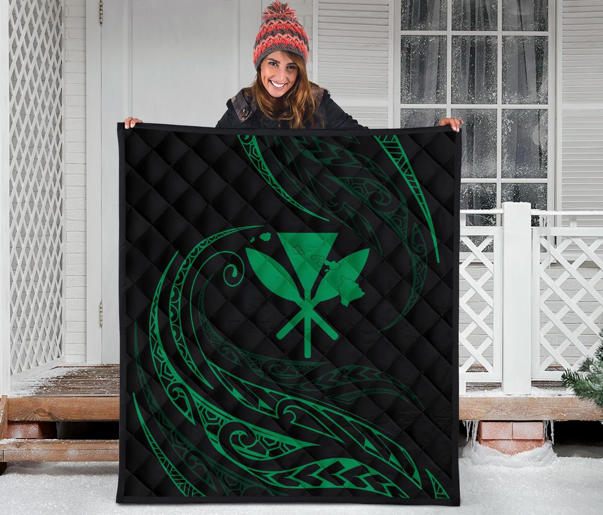 Kanaka Premium Quilt - Green - Frida Style - Polynesian Pride