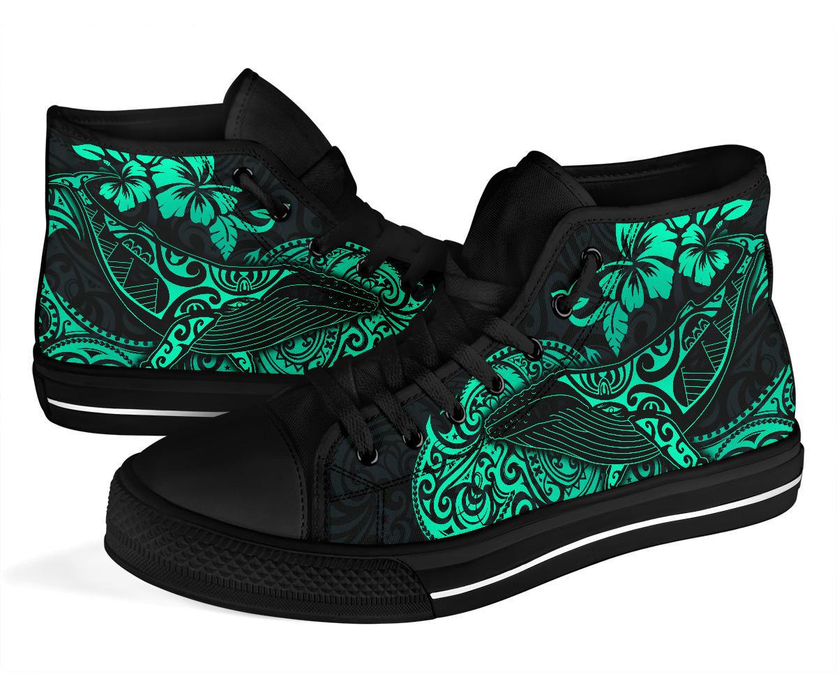 Polynesian Hawaii High Top - Polynesian Turquoise Humpback Whale - Polynesian Pride