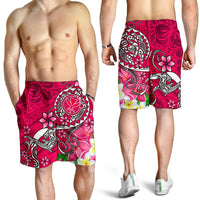 Hawaii Men's Shorts - Turtle Plumeria Polynesian Tattoo Pink Color - Polynesian Pride