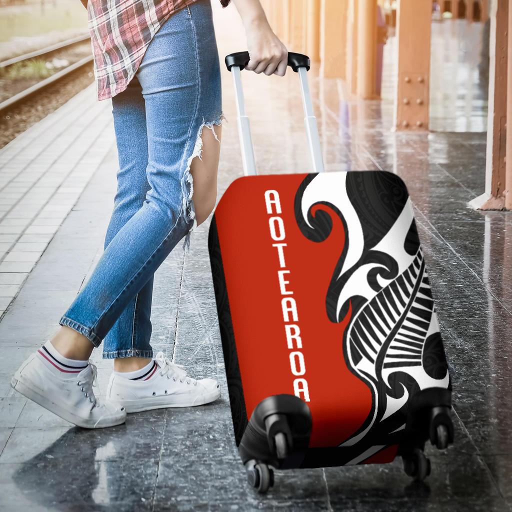 Aotearoa Silver Fern Maori Luggage Cover - Polynesian Pride
