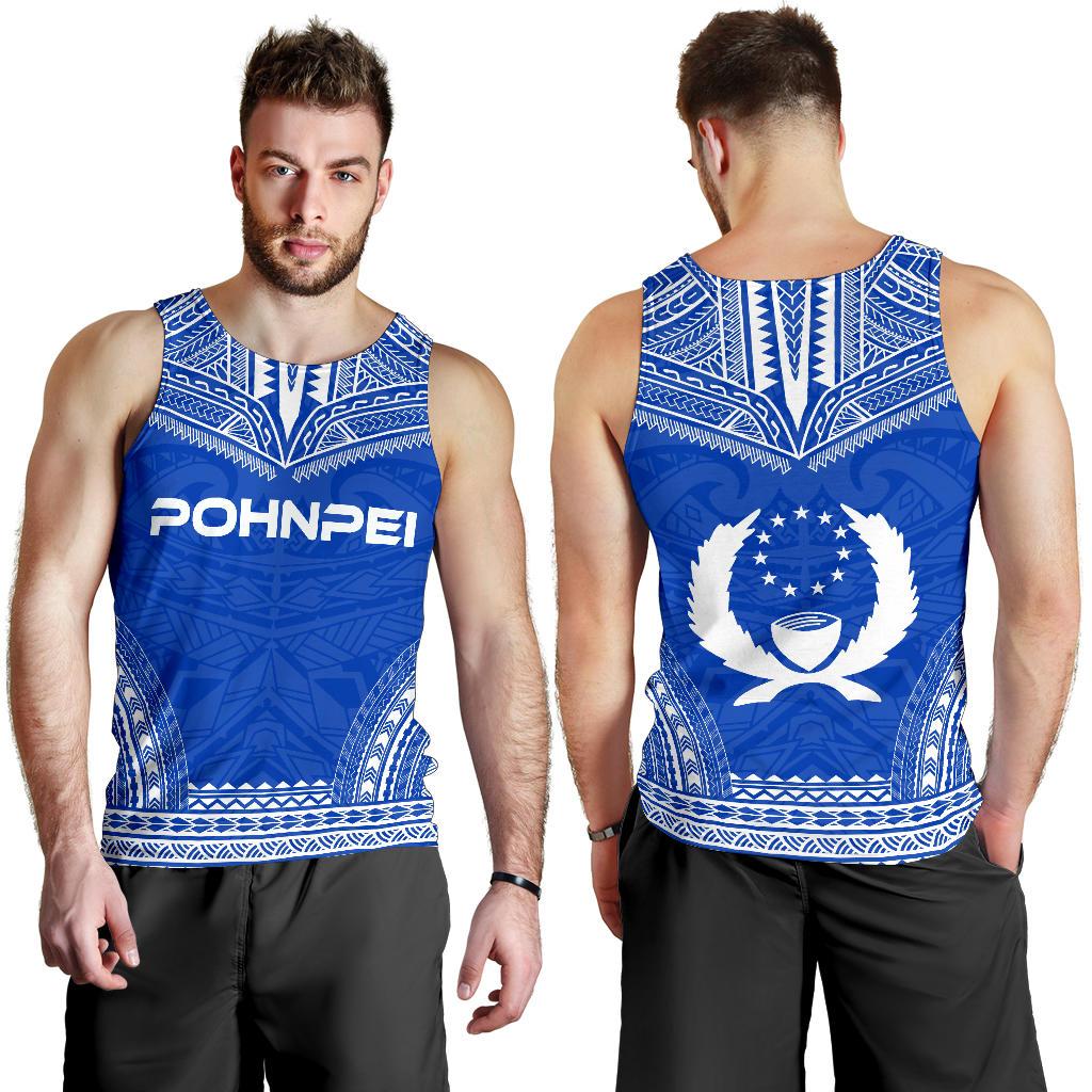 Pohnpei Men's Tank Top - Polynesian Chief Flag Version - Polynesian Pride