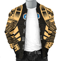 Northern Mariana Islands Men Bomber Jackets - Polynesian Tattoo Gold - Polynesian Pride