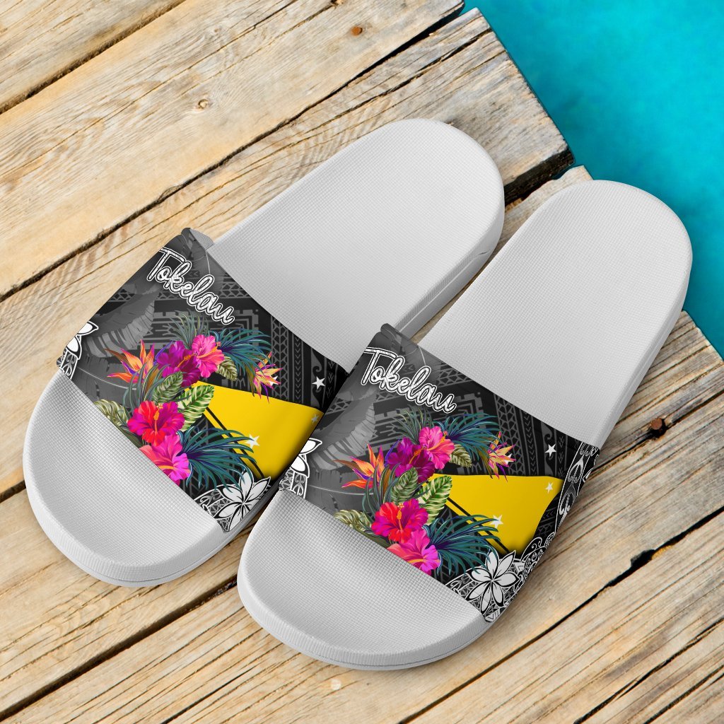 Tokelau Slide Sandals - Turtle Floral - Polynesian Pride