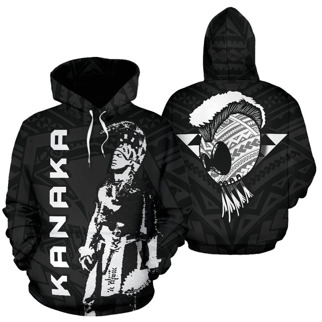 Polynesian Helmet Kanaka Warrior Hawaii Hoodie Black - Polynesian Pride