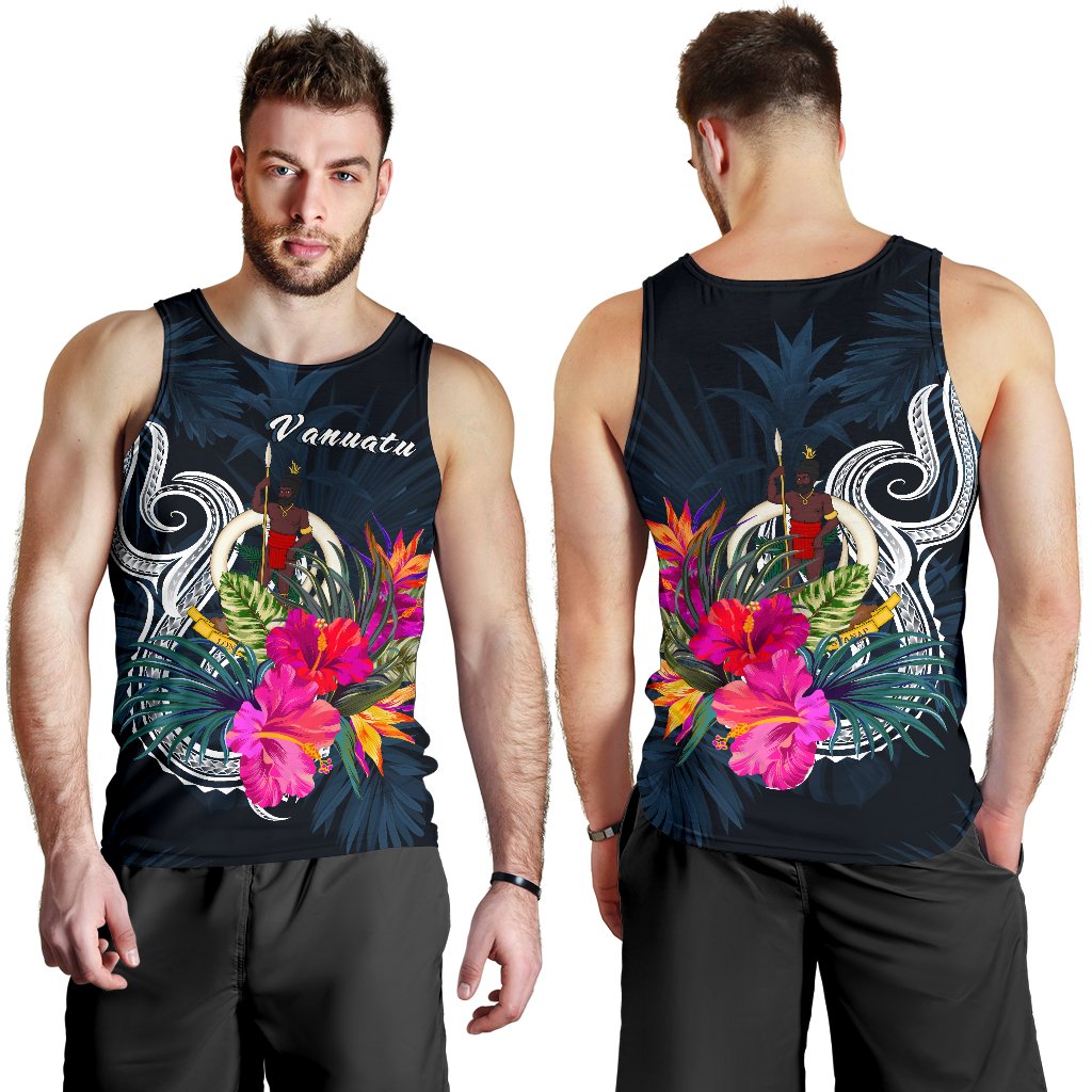 Vanuatu Polynesian Men's Tank Top - Tropical Flower - Polynesian Pride