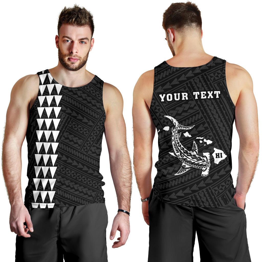 Hawaii Kakau Polynesian Hammerhead Shark Personalized Men's Tank Top - White White - Polynesian Pride