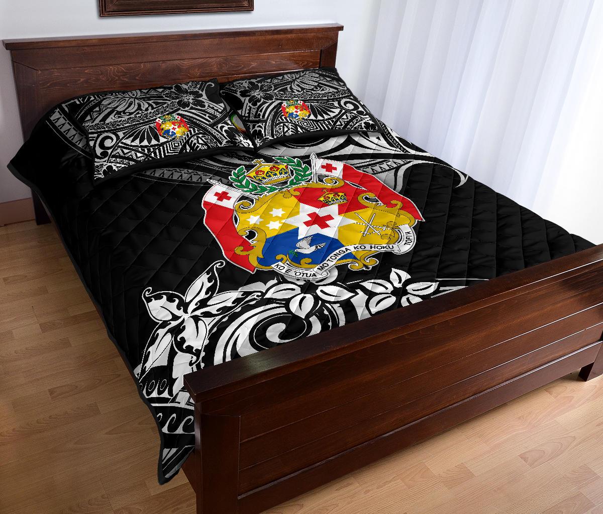 Mate Ma'a Tonga Rugby Quilt Bed Set Polynesian Unique Vibes - Black - Polynesian Pride