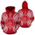 Palau Polynesian ll Over Hoodie Map Red White Unisex Red nd White - Polynesian Pride