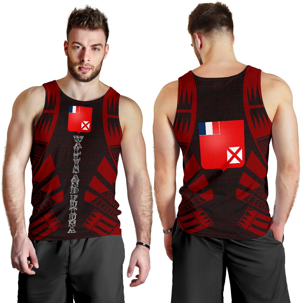 Wallis And Futuna Men Tank Top - Polynesian Tattoo Red - Polynesian Pride