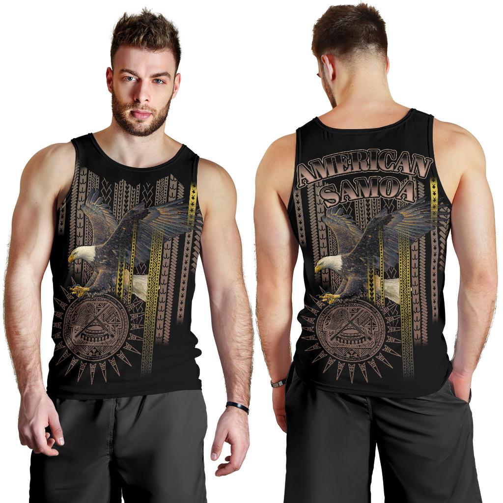 American Samoa Polynesian Men's Tank Top - Eagle Coat Of Arms - Polynesian Pride