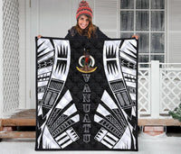 Vanuatu Premium Quilt - Vanuatu Coat Of Arms Polynesian White Tattoo - Polynesian Pride