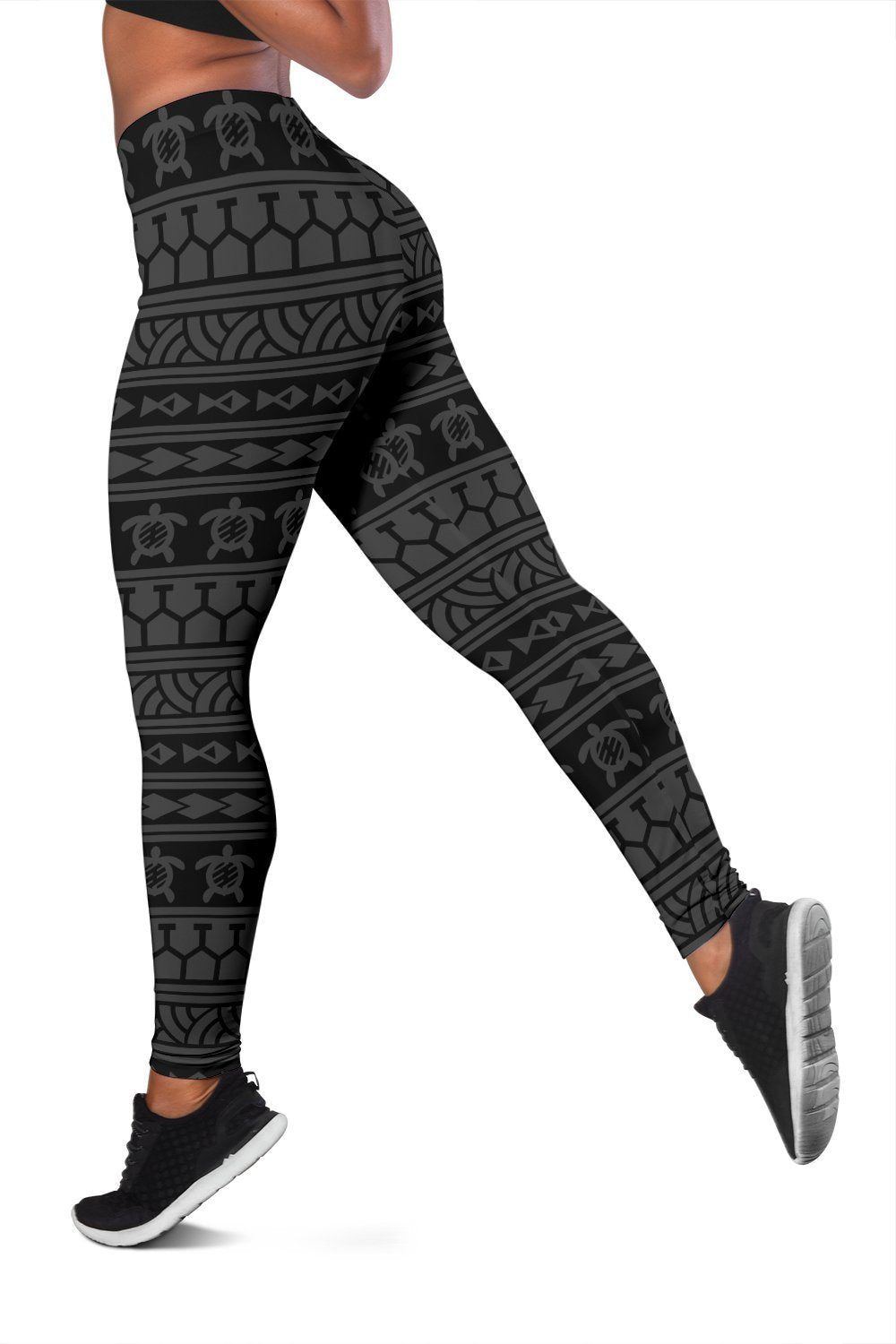 Polynesian Tattoo Tribal Gray Hawaii Women's Legging AH - Polynesian Pride