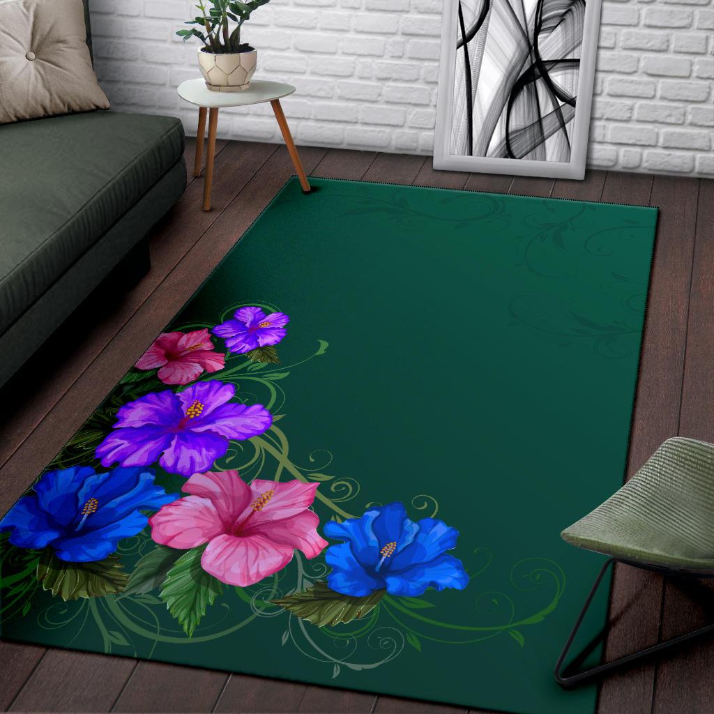 Colorful Hibiscus Area Rug - Polynesian Pride