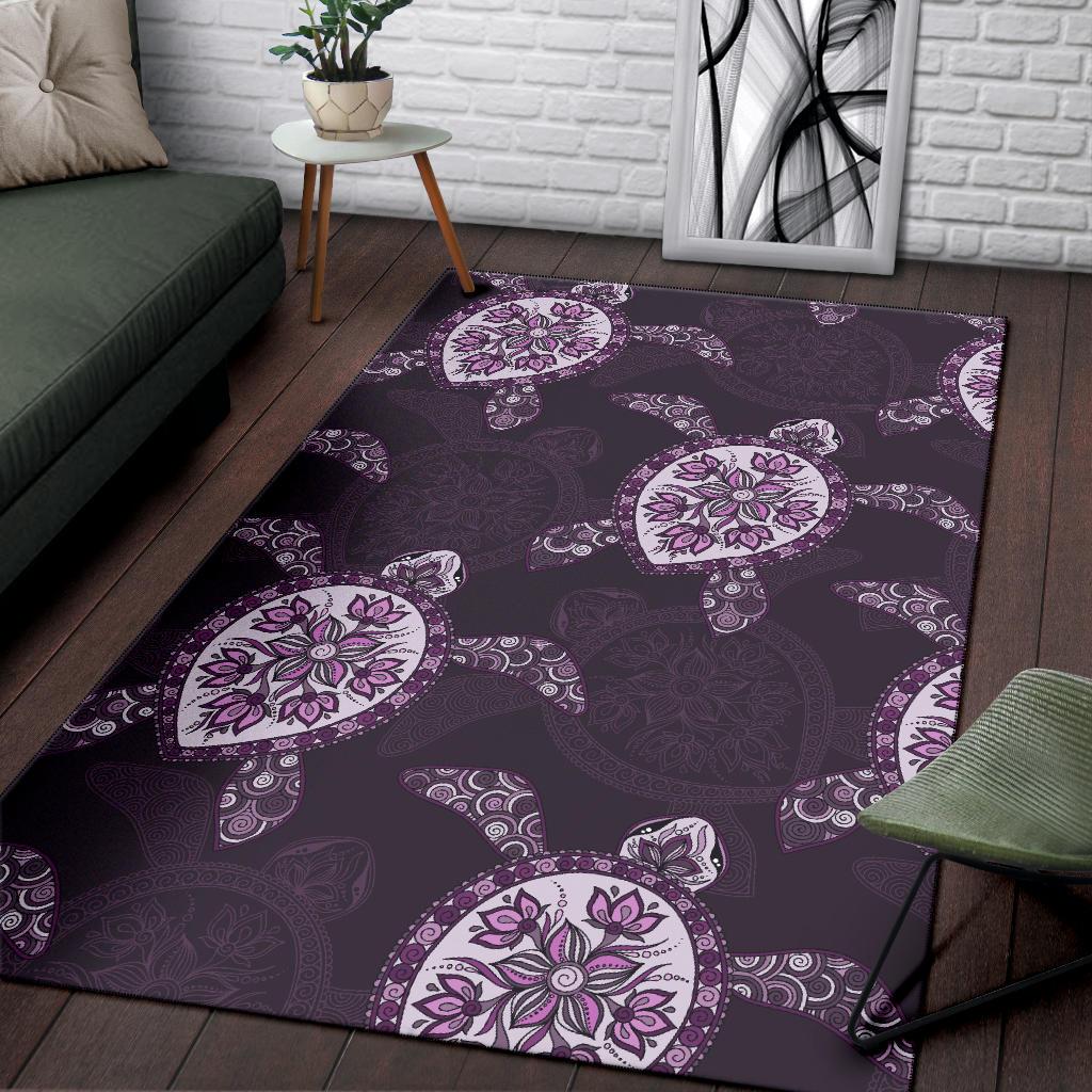 Purple Turtle Area Rug - Polynesian Pride
