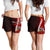 Solomon Islands Polynesian Women's Shorts - Coat Of Arm With Hibiscus Women Red - Polynesian Pride