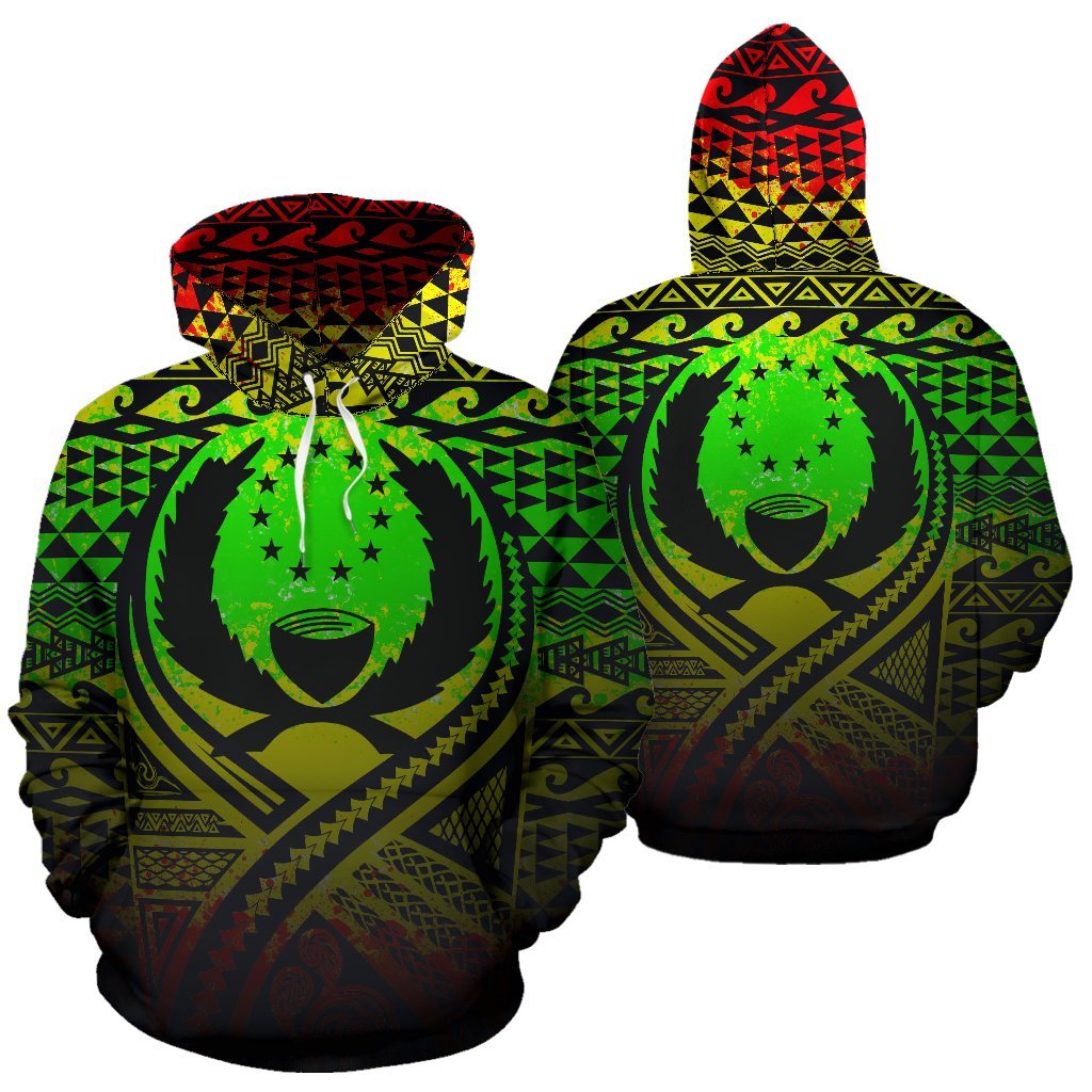Pohnpei All Over Hoodie Lift up Reggae Unisex Reggae - Polynesian Pride