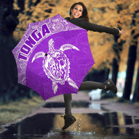 Tonga Umbrella Turtle Mermaid Polynesian Pattern White Violet - Polynesian Pride