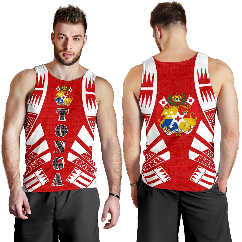 Tonga Men Tank Top - Polynesian Tattoo Flag - Polynesian Pride
