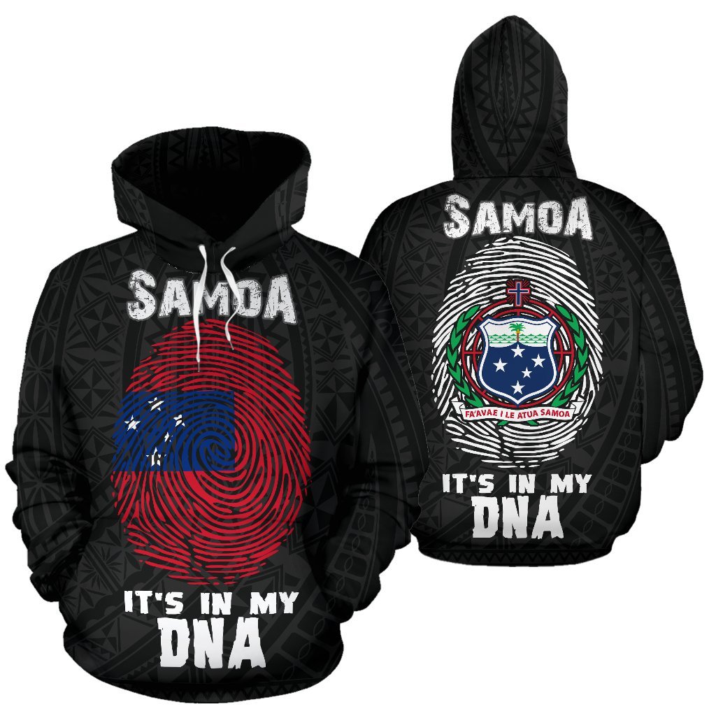 Samoa Is Hoodie Samoa Flag Coat of Arms IS In My DNA Unisex Black - Polynesian Pride