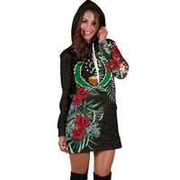 Pohnpei Hoodie Dress - Pohnpei Flag Hibiscus - Polynesian Pride