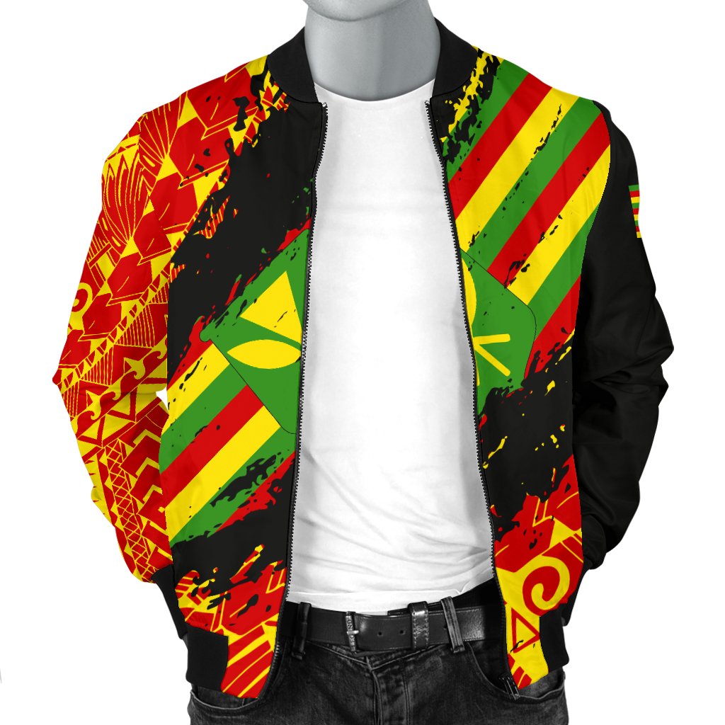 Kanaka Flag Polynesian Men's Bomber Jacket - Nora Style - Polynesian Pride