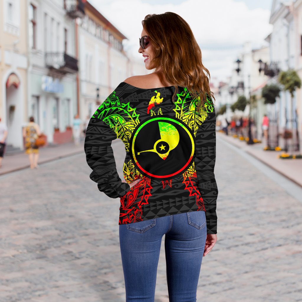 Yap Polynesian Shoulder Sweater Map Reggae - Polynesian Pride