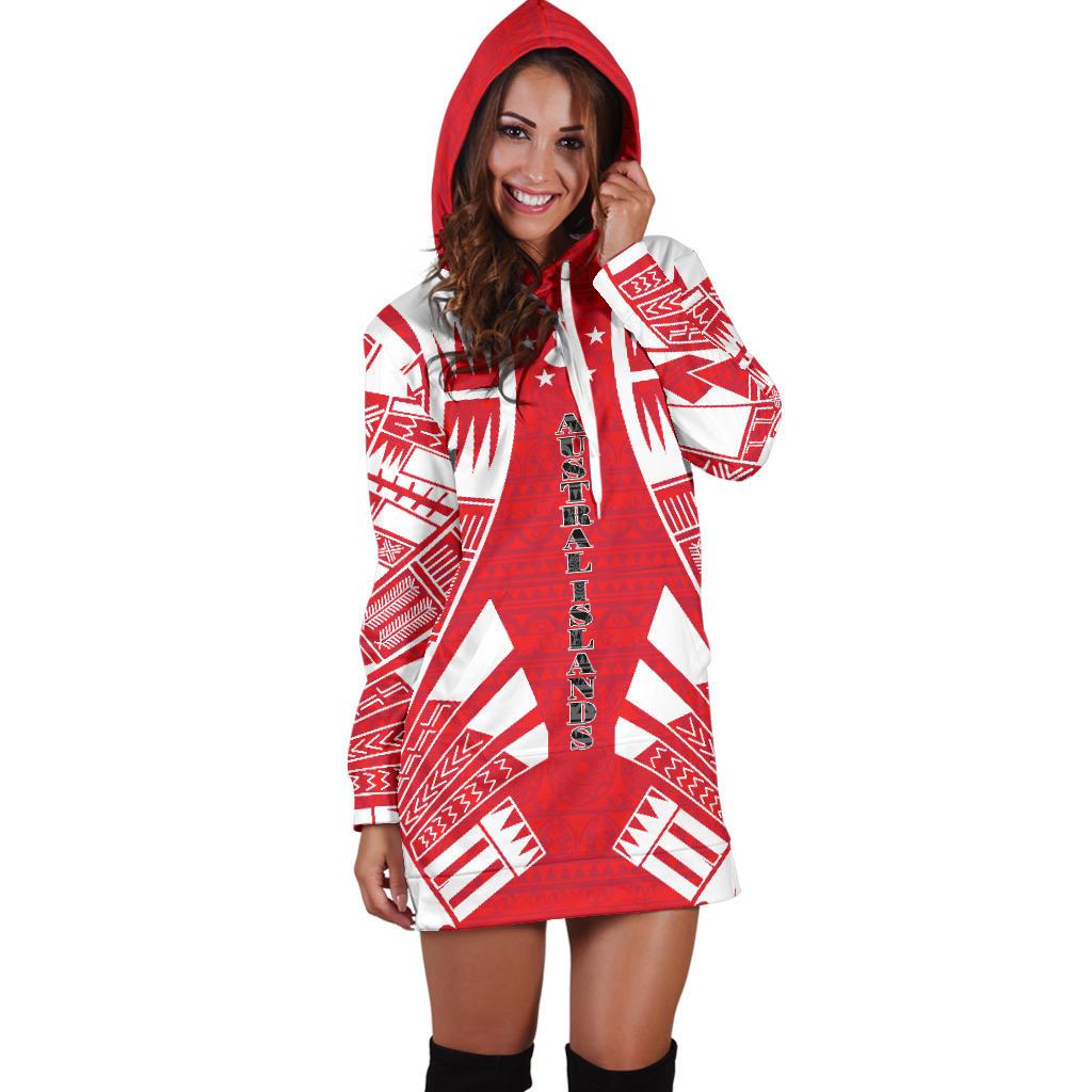 Austral Islands Hoodie Dress - Polynesian Tattoo Flag - Polynesian Pride