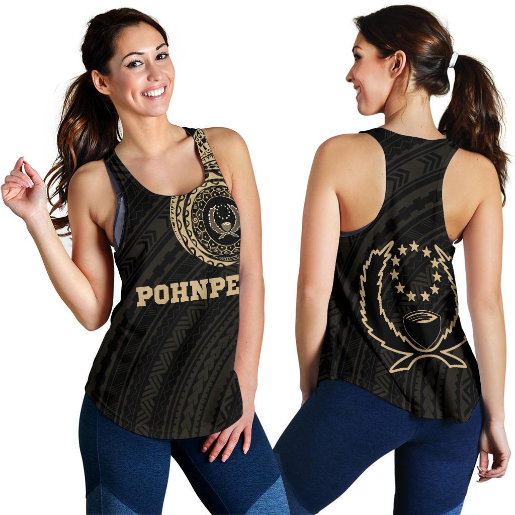 Pohnpei Micronesia Tattoo Racerback Tank A7 Black - Polynesian Pride