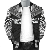 Marshall Islands Polynesian Chief Men's Bomber Jacket - Black Version - Polynesian Pride