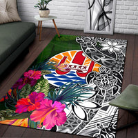 Tahiti Area Rug - Turtle Plumeria Banana Leaf - Polynesian Pride