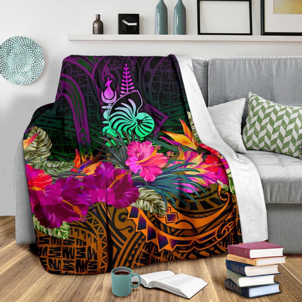 New Caledonia Polynesian Premium Blanket - Summer Hibiscus - Polynesian Pride