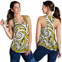Polynesian Maori Ethnic Ornament Yellow Women's Racerback Tank Top - Polynesian Pride