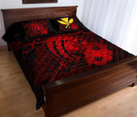 Hawaii Hibiscus Quilt Bed Set - Harold Turtle - Red - Polynesian Pride