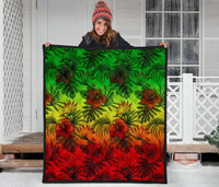 Polynesian Premium Quilt - Reggae Hibiscus Patterns - Polynesian Pride