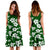 Polynesian Midi Dress - Green White Hibiscus - Polynesian Pride